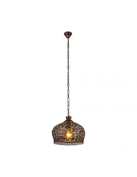 EGLO 49764 - JADIDA Copper pendant lamp in Steel, antique copper and glass colors