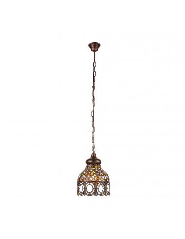 EGLO 49765 - JADIDA Copper pendant lamp in Steel, antique copper and glass colors