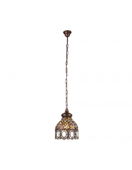 EGLO 49765 - JADIDA Copper pendant lamp in Steel, antique copper and glass colors