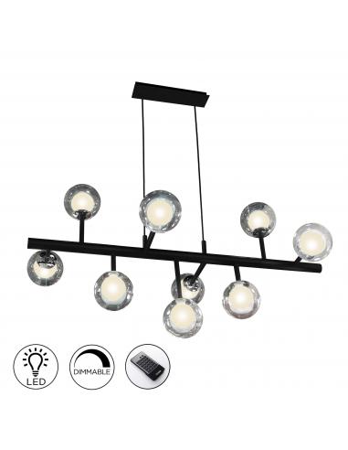 Lámpara 9 luces Neg/Cromo regulable -...