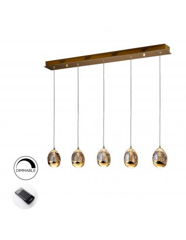 Gold Led Lamp 5 dimmable lights -...
