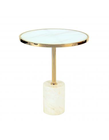 White/Gold Side Table Ø46 - SCHULLER...