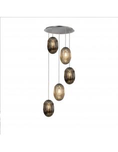 5-light Smoke lamp, Cognac...