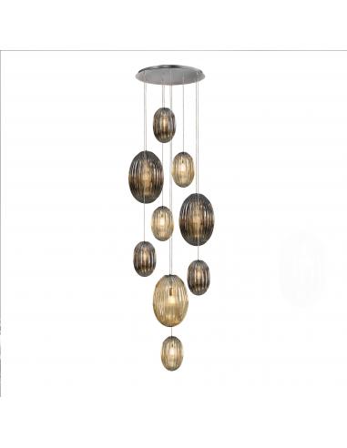 9-light Smoke Lamp, Cognac - SCHULLER...