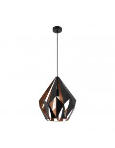 EGLO 49878 - CARLTON 1 Copper pendant lamp in black steel, copper