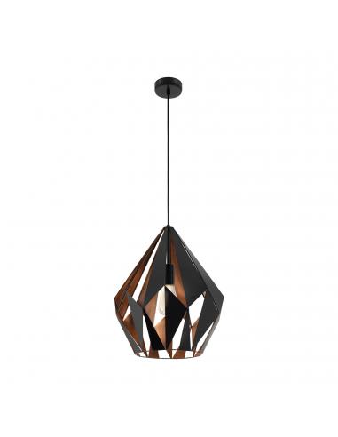 EGLO 49878 - CARLTON 1 Copper pendant lamp in black steel, copper
