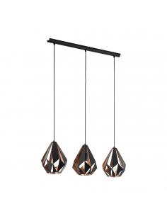 EGLO 49991 - CARLTON 1 Copper pendant lamp in black steel, copper
