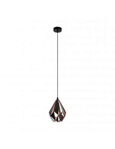 EGLO 49997 - CARLTON 1 Copper pendant lamp in black steel, copper