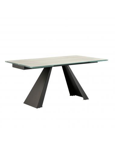 White extendable dining table -...
