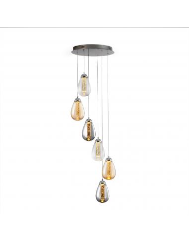 6 light lamp Chrome/Color - SCHULLER...
