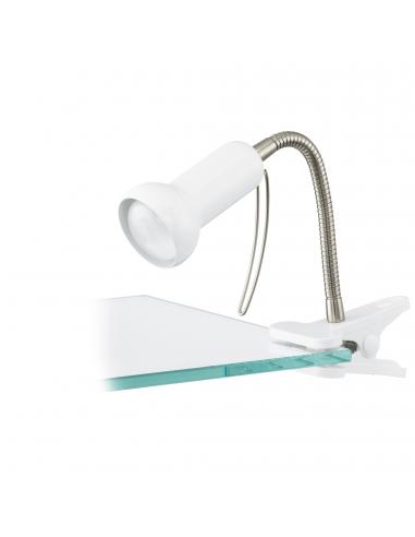 EGLO 81262 - FABIO Lámpara de Pinza LED en Acero, plástico blanco, plata