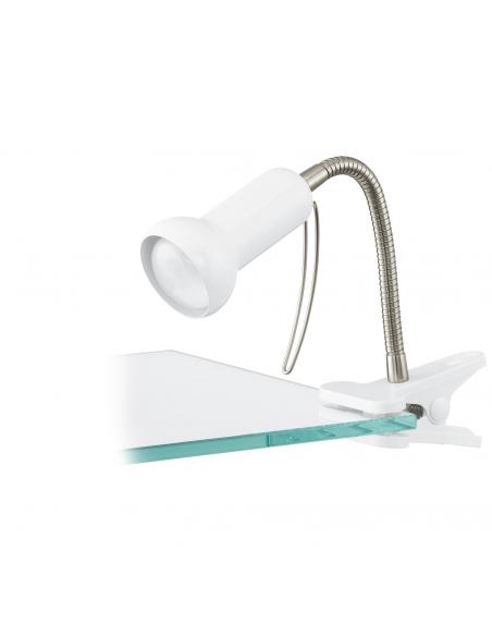 EGLO 81262 - FABIO Lámpara de Pinza LED en Acero, plástico blanco, plata