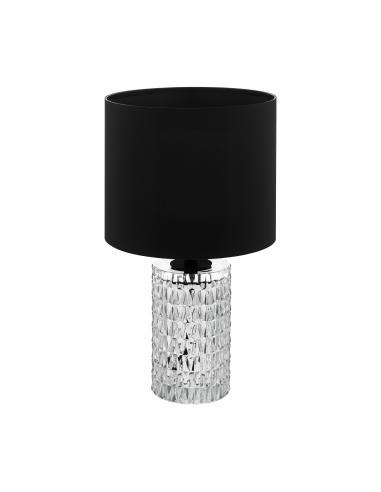 EGLO 39979 - SAPUARA Lámpara de mesa en Acero y Textil, vidrio