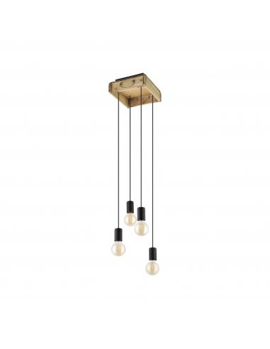 EGLO 43591 - WOOTTON Hanging lamp in Wood, steel