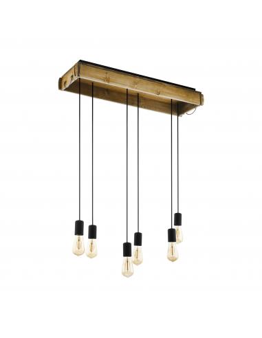EGLO 43592 - WOOTTON Hanging lamp in Wood, steel
