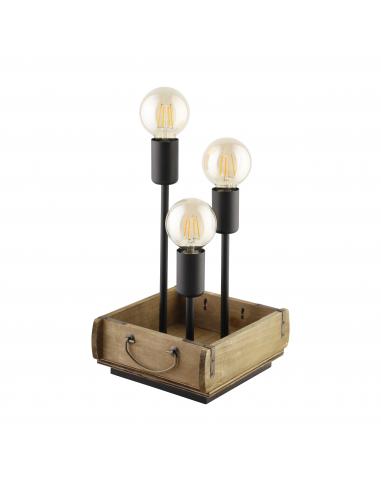 EGLO 43594 - WOOTTON Table lamp in Wood, steel