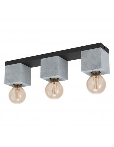 EGLO 43596 - PRESTWICK 3 Steel and Concrete Ceiling Lamp