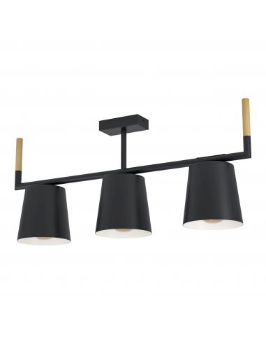 EGLO 43611 - LACEY Ceiling lamp in Steel, wood and Steel