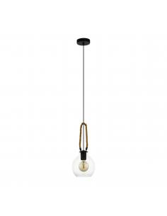 EGLO 43617 - RODING Pendant lamp in Steel, wood and Glass
