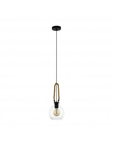 EGLO 43617 - RODING Pendant lamp in Steel, wood and Glass