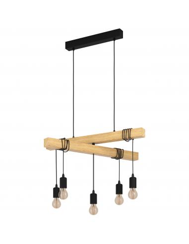 EGLO 43629 - TOWNSHEND Hanging lamp in Steel, wood