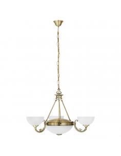 EGLO 82748 - SAVOY Glass pendant lamp in burnished metal cast and satin glass