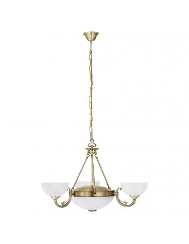 EGLO 82748 - SAVOY Glass pendant lamp in burnished metal cast and satin glass