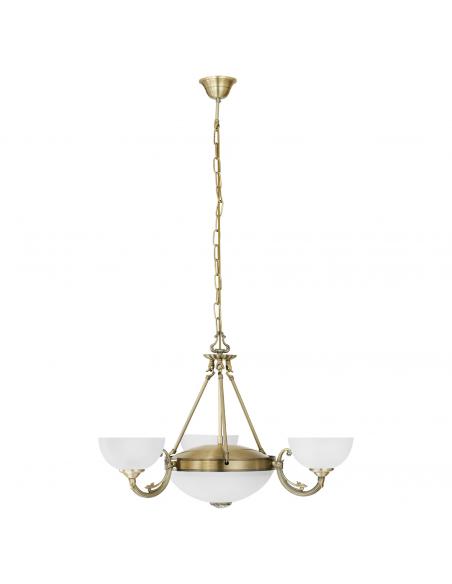 EGLO 82748 - SAVOY Glass pendant lamp in burnished metal cast and satin glass