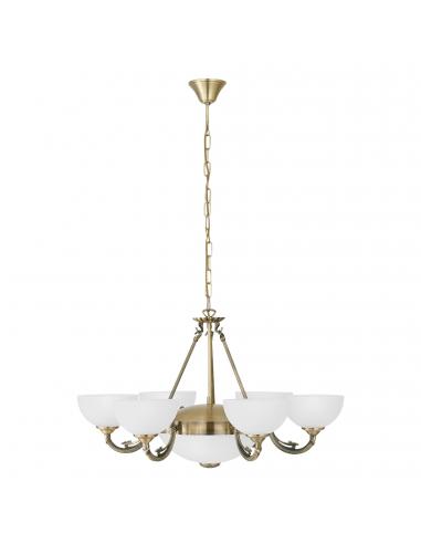 EGLO 82749 - SAVOY Burnished Cast Glass Pendant Lamp and Satin Glass