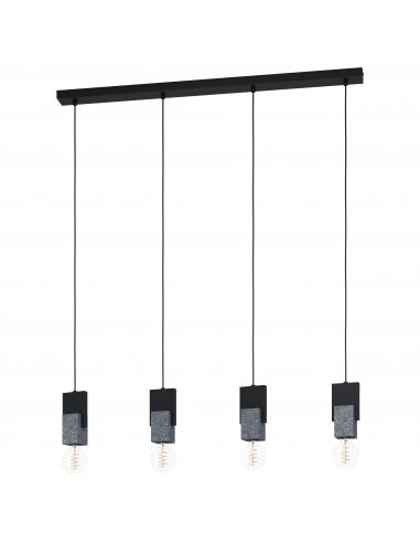 EGLO 99532 - LOBATIA Hanging lamp in Steel, wood