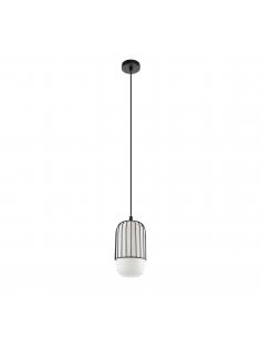 EGLO 99618 - MULEGES Hanging lamp in Steel and matte opaline glass