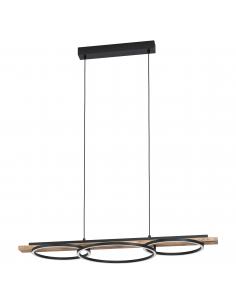 EGLO 99624 - BOYAL Pendant lamp in Steel, wood and Ceramic