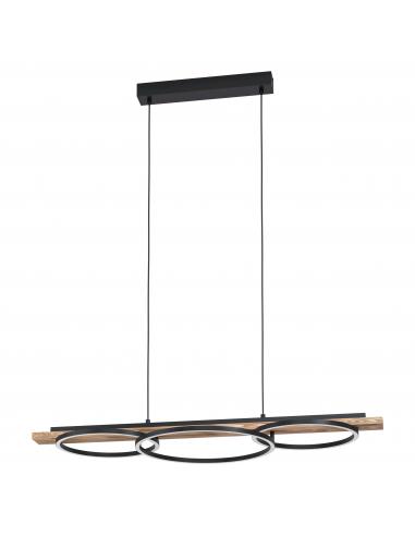 EGLO 99624 - BOYAL Pendant lamp in Steel, wood and Ceramic