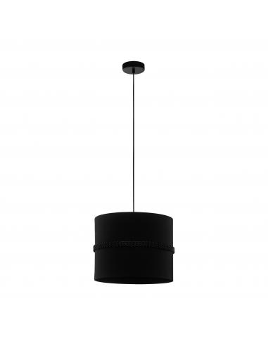 EGLO 390033 - PARAGUAIO Pendant lamp in Steel and Textile, glass