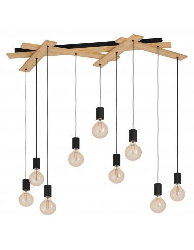 EGLO 43641 - MONMOUNT Lámpara colgante en Acero, madera