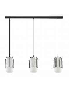 EGLO 99619 - MULEGES Hanging lamp in Steel and matte opaline glass