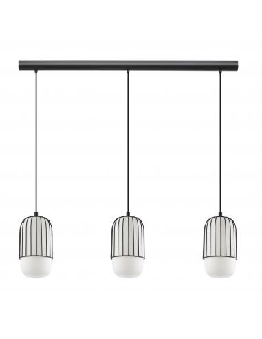 EGLO 99619 - MULEGES Hanging lamp in Steel and matte opaline glass