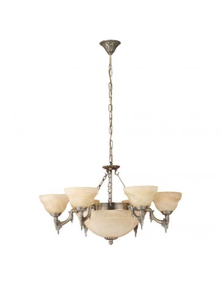 EGLO 85858 - MARBELLA Glass pendant lamp in burnished metal cast iron and alabaster glass