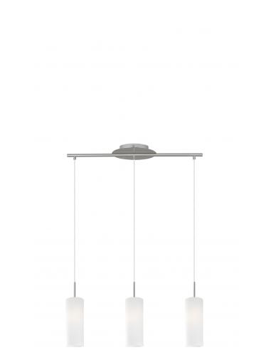 EGLO 85978 - TROY 3 Crystal Pendant Lamp in Matte Nickel-Steel and Satin Glass