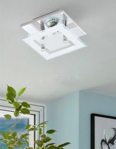 EGLO 94224 - ALMANA LED Ceiling Light in Chrome Steel and Satin Glass 2