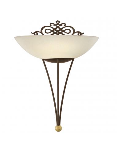 EGLO 86715 - MESTRE Living Room Lamp in antique brown steel, gold and whitewashed glass