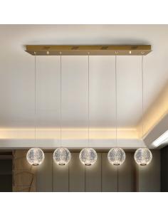 Lámpara 5 luces Led Oro -... 2