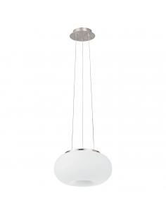 EGLO 86813 - OPTICA Crystal Pendant Lamp in Matte Nickel Steel and Matte Opal Glass