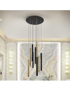 Lámpara Oro/Negro 9 luces -... 2