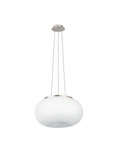 EGLO 86814 - OPTICA Crystal pendant lamp in matte nickel steel and matte opal glass