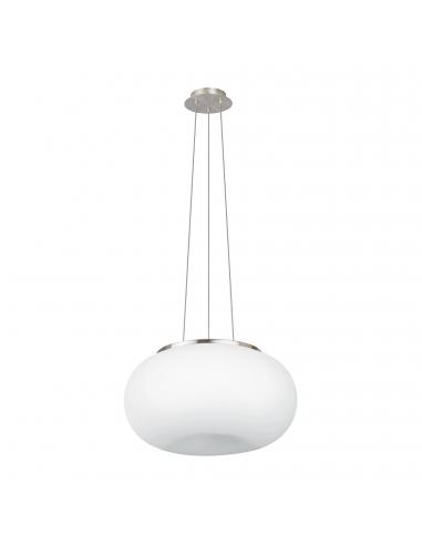 EGLO 86814 - OPTICA Crystal pendant lamp in matte nickel steel and matte opal glass