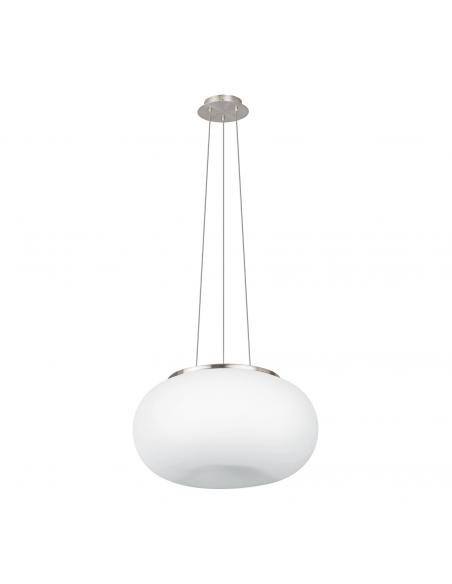 EGLO 86814 - OPTICA Crystal pendant lamp in matte nickel steel and matte opal glass