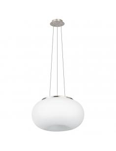 EGLO 86815 - OPTICA Crystal Pendant Lamp in Matte Nickel Steel and Matte Opal Glass