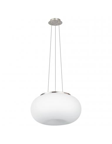 EGLO 86815 - OPTICA Crystal Pendant Lamp in Matte Nickel Steel and Matte Opal Glass