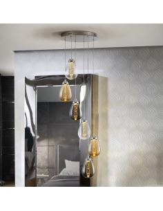 6 light lamp Chrome/Color -... 2